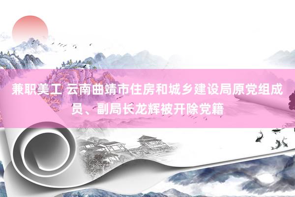 兼职美工 云南曲靖市住房和城乡建设局原党组成员、副局长龙辉被开除党籍